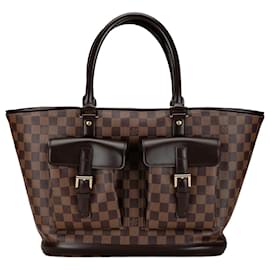 Louis Vuitton-Brown Louis Vuitton Damier Ebene Manosque GM Tote Bag-Marron