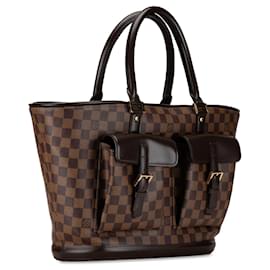 Louis Vuitton-Brown Louis Vuitton Damier Ebene Manosque GM Tote Bag-Marron