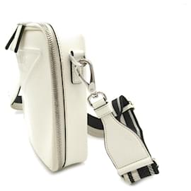 Prada-White Prada Saffiano Crossbody-White