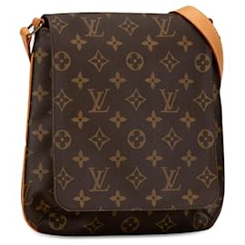 Louis Vuitton-Bolso de hombro con correa corta Louis Vuitton Monogram Musette Salsa marrón-Castaño