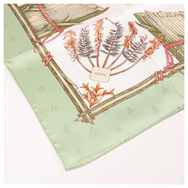 Hermès-Hermès Carré 90 "Herbier de Gavarnie" 100% Silk Scarf-Green