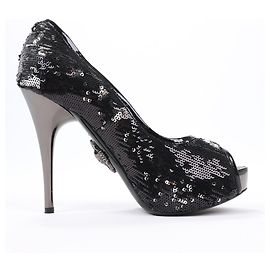 Philipp Plein STARLET Sequin Platform Heel 37 eu Black