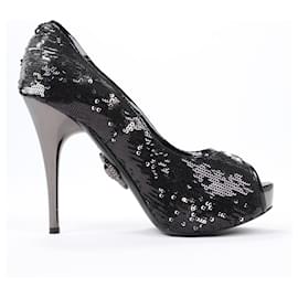 Philipp Plein-Philipp Plein STARLET Sequin Platform Heel 37 eu-Black