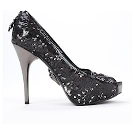 Philipp Plein-Philipp Plein STARLET Talon plateforme à sequins 37 UE-Noir