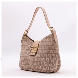 Fendi-FENDI Zucchino Mamma Baguette Sac à bandoulière beige en Cipria-Beige