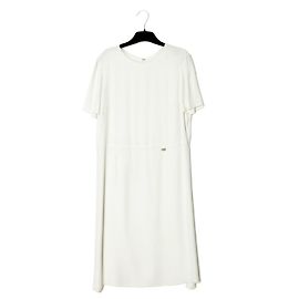 Chanel PE2011 Kleid FR38 Weiß Viskose Minimal Kleid US8 Weiß
