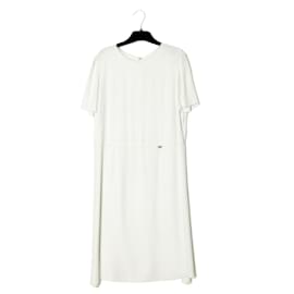 Chanel-Chanel Spring/Summer 2011 Dress FR38 White Viscose Minimal Dress US8-White