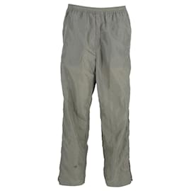 Acne-Acne Studios Velvet-Trimmed Zip-detailed Shell Track Trousers In Green Nylon-Green,Khaki