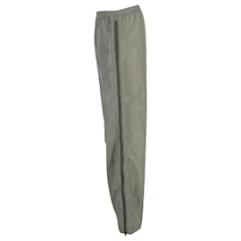 Acne-Acne Studios Velvet-Trimmed Zip-detailed Shell Track Trousers In Green Nylon-Green,Khaki