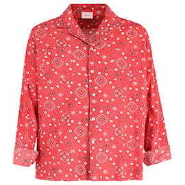 Autre Marque-Rhude Bandana Print Shirt in Red Cotton-Red,Dark red