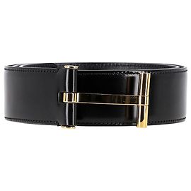 Cinto Tom Ford com fivela em T em couro preto Preto