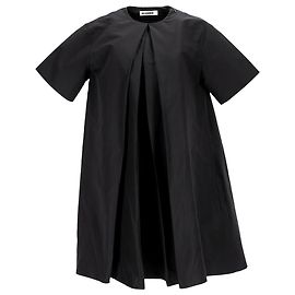 Minivestido plisado de algodón negro de Jil Sander Negro