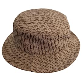 Christian Dior-2004 Dior Galliano Oblique Jacquard Bucket Hat Diorissimo Trotter-Brown