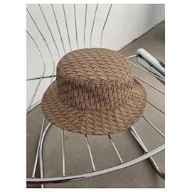 Christian Dior-2004 Dior Galliano Oblique Jacquard Bucket Hat Diorissimo Trotter-Brown