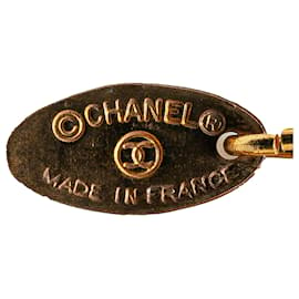 Chanel-Chanel Gold Gold Plated Logo Pendant Necklace-Golden