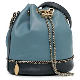 Chanel-Chanel Blue CC Lovely Chains Bucket Bag-Blue,Light blue