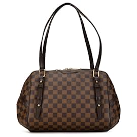 Louis Vuitton-Louis Vuitton Marrom Damier Ebene Rivington GM-Outro,Castanho escuro