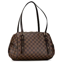 Louis Vuitton-Louis Vuitton Marrom Damier Ebene Rivington GM-Outro,Castanho escuro