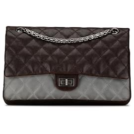 Chanel-Chanel Brown Caviar and Iridescent Calfskin Reissue 2.55 Double Flap 226-Brown,Other