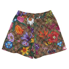 Gucci-NEUF SHORT GUCCI MOTIF GG FLORAL PRINT BANDE WEB 605473 M 38 48 NEW SHORTS-Multicolore