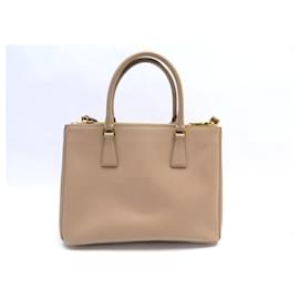 Prada-PRADA BN HANDBAG1874 GRAND GALLERIA SAFFIANO LEATHER BEIGE HAND BAG-Beige