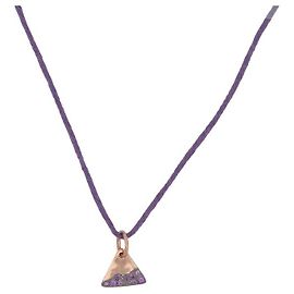 Dodo Pomellato Precious Tag Pendant on 9K Gold Amethyst Necklace Golden