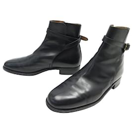 JM Weston-JM WESTON SHOES JODHPUR ANKLE BOOTS 8.5D 42.5 BLACK LEATHER BOOTS SHOES-Black