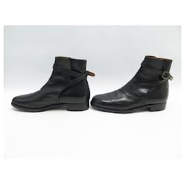 JM Weston-JM WESTON SHOES JODHPUR ANKLE BOOTS 8.5D 42.5 BLACK LEATHER BOOTS SHOES-Black