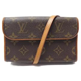 Louis Vuitton-SAC POCHETTE LOUIS VUITTON FLORENTINE M51855 CEINTURE TOILE MONOGRAM POUCH-Marron