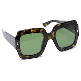 Gucci-NINE GUCCI GG SUNGLASSES1111S TURTLE SHELLS RESIN SUNGLASSES-Brown