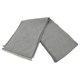 Loro Piana-NEW LORO PIANA SCARF HERRINGBONE PATTERN BABY CASHMERE GRAY CASHMERE SCARF-Grey