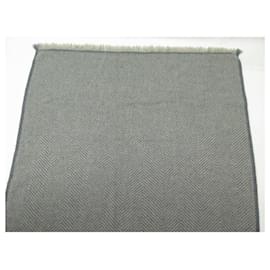 Loro Piana-NEW LORO PIANA SCARF HERRINGBONE PATTERN BABY CASHMERE GRAY CASHMERE SCARF-Grey