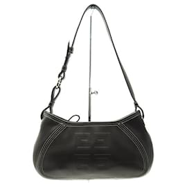 Givenchy-GIVENCHY LOGO BROWN LEATHER SHOULDER HAND BAG SHOULDER HAND BAG PURSE-Brown
