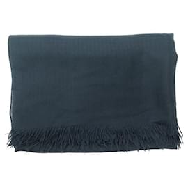 Hermès-Hermès stole 145 x 200 CM IN BLACK CASHMERE & WOOL WOOL CASHMERE SCARF-Black