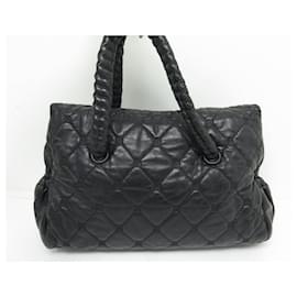 Chanel-CHANEL HANDBAG JUMBO TOTE TIMELESS CLASP BRAIDED HANDLES HANDBAG-Black