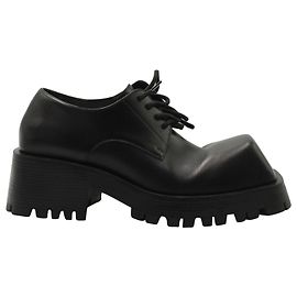 Balenciaga Trooper Derby Shoes in Black Leather Black