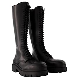 Balenciaga-Strike L20 Boots - Balenciaga - Leather - Black-Black