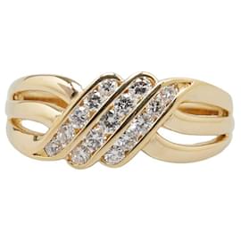 & Other Stories-K18YG Gelbgoldring mit Diamant 0,38 ct in ausgezeichnetem Zustand-Golden