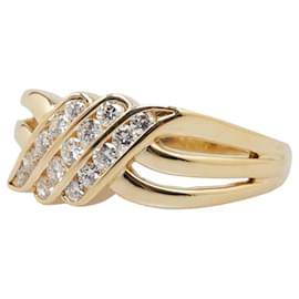 & Other Stories-Anel de ouro amarelo K18YG com diamante de 0,38 ct em excelente estado-Dourado