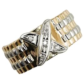 & Other Stories-K18YG Yellow Gold Pt900 Platinum Diamond Ring 12.5 in Excellent Condition-Golden