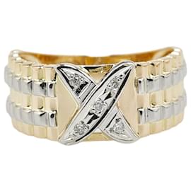 & Other Stories-K18YG Yellow Gold Pt900 Platinum Diamond Ring 12.5 in Excellent Condition-Golden