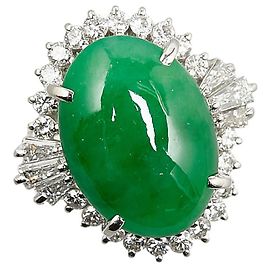 & Other Stories Anillo de metal LuxUness Platinum Diamond & Jade Ring en excelentes condiciones Plata