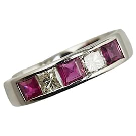 & Other Stories-Pt900 Platinum Ruby 0.60ct Diamond 0.387ct Ring in Excellent Condition-Other