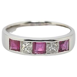 & Other Stories-Pt900 Platinum Ruby 0.60ct Diamond 0.387ct Ring in Excellent Condition-Other