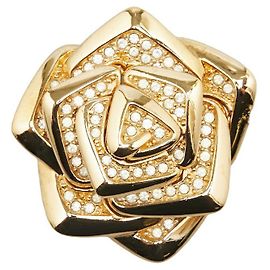 Dior Strass-Rosenbrosche, Metallbrosche in gutem Zustand Andere