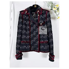 Chanel-CC Eagle Buttons Black Tweed Jacket-Black