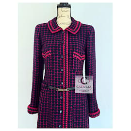 Chanel-Collectors Tweed Coat with Logo Belt-Multiple colors