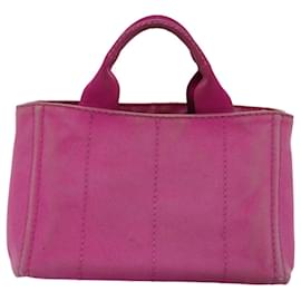 Prada-PRADA Canapa PM Hand Bag Canvas Pink Auth bs14850-Pink