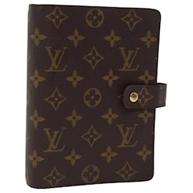 Louis Vuitton-LOUIS VUITTON Monogram Agenda MM Day Planner Cover R20105 LV Auth 76214-Monogram