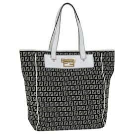 Fendi-FENDI Sac cabas en toile Zucchino Noir Auth 76206-Noir